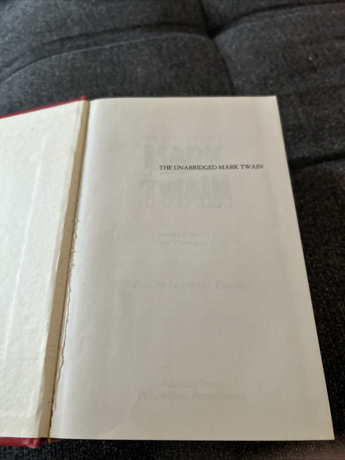 Hardcover Classic Novel in Red Cloth Binding