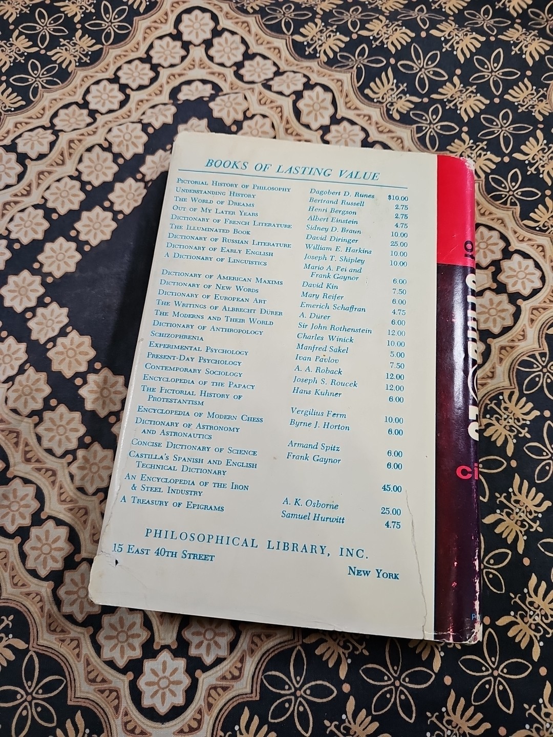 A DICTIONARY OF SYMBOLS J. E. Cirlot HC/DJ Book (c) 1962 1st Edition ~EXC. COND.