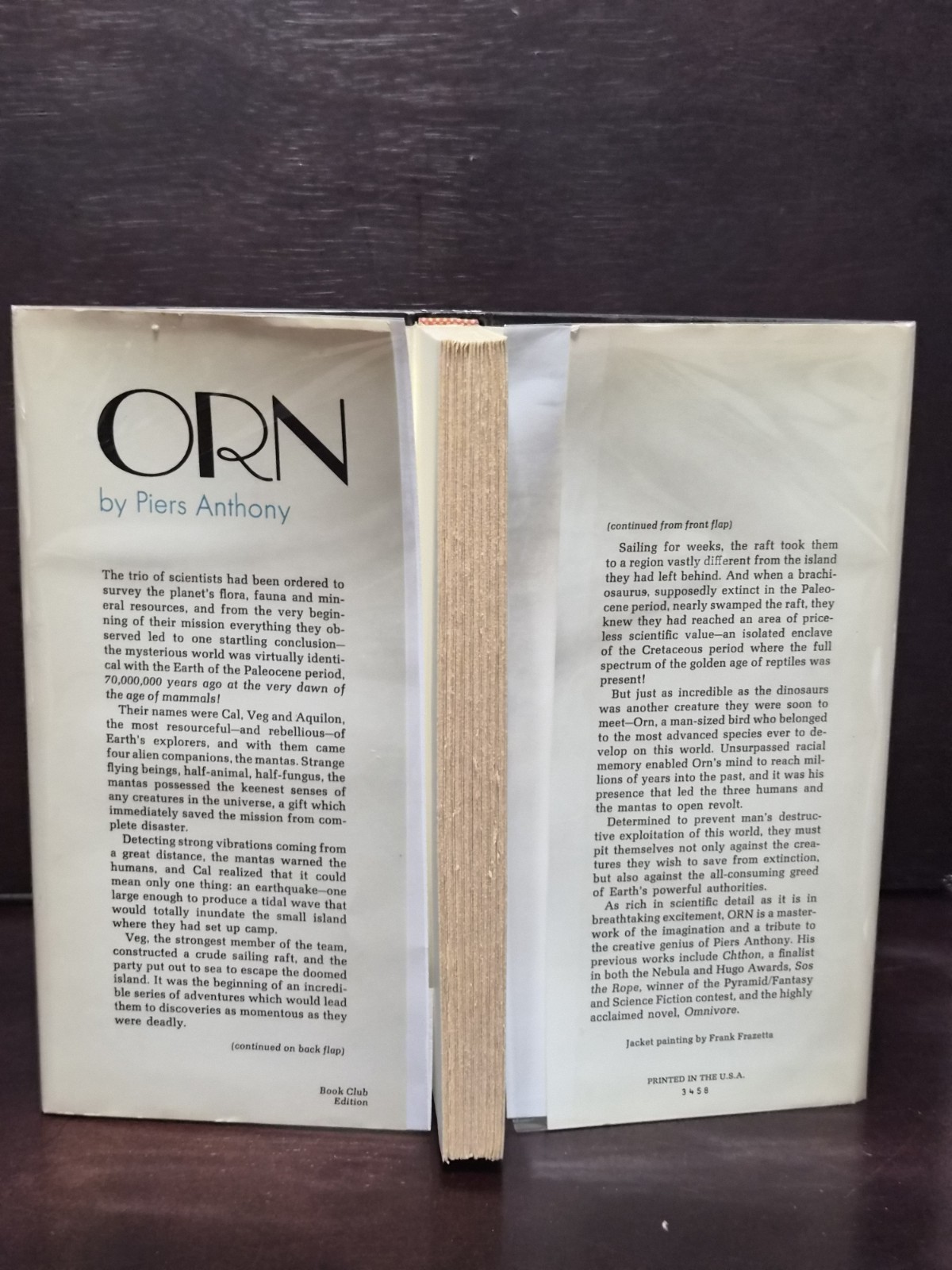 Piers Anthony ORN Of Man and Manta 1970 Doubleday BCE Frazetta HCDJ VG Mylar