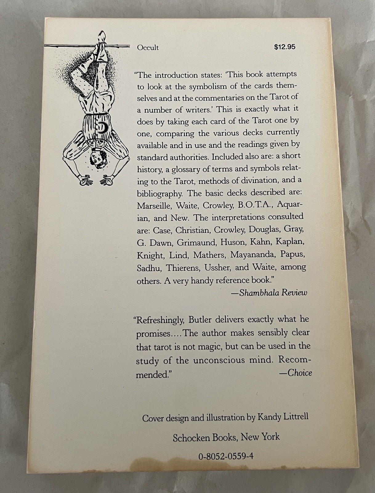 Dictionary of the Tarot Bill Butler 1975 Book Symbolism Cards Unconscious Mind