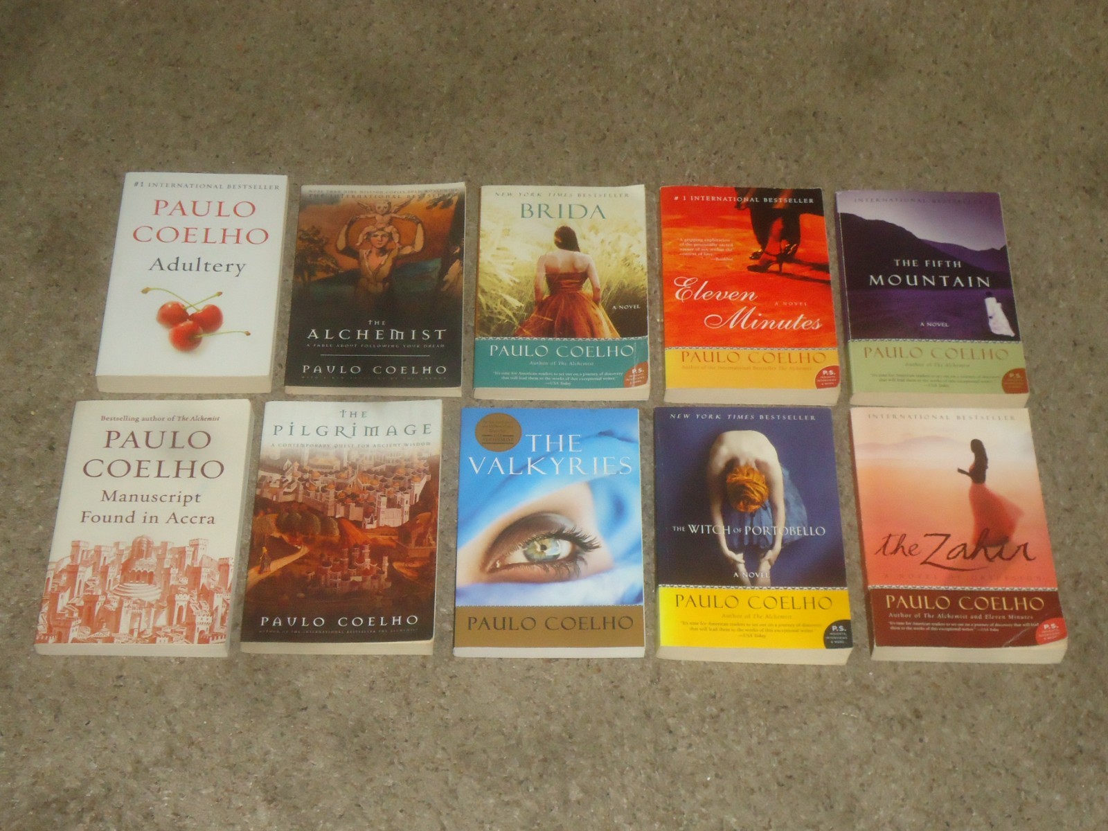 Lot 10 Paulo Coelho Novels Alchemist Brida Valkyries Zahir Witch Portobello Adul