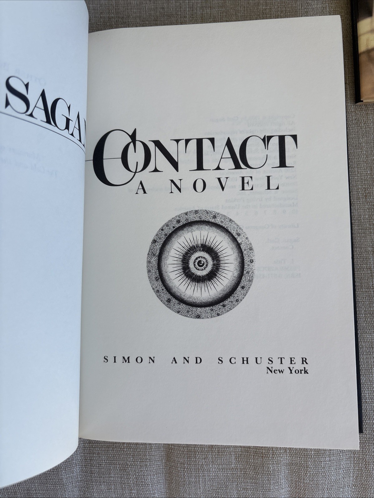 Contact by Carl Sagan 1985 Hardcover First Edition First Printing Novel Book HC