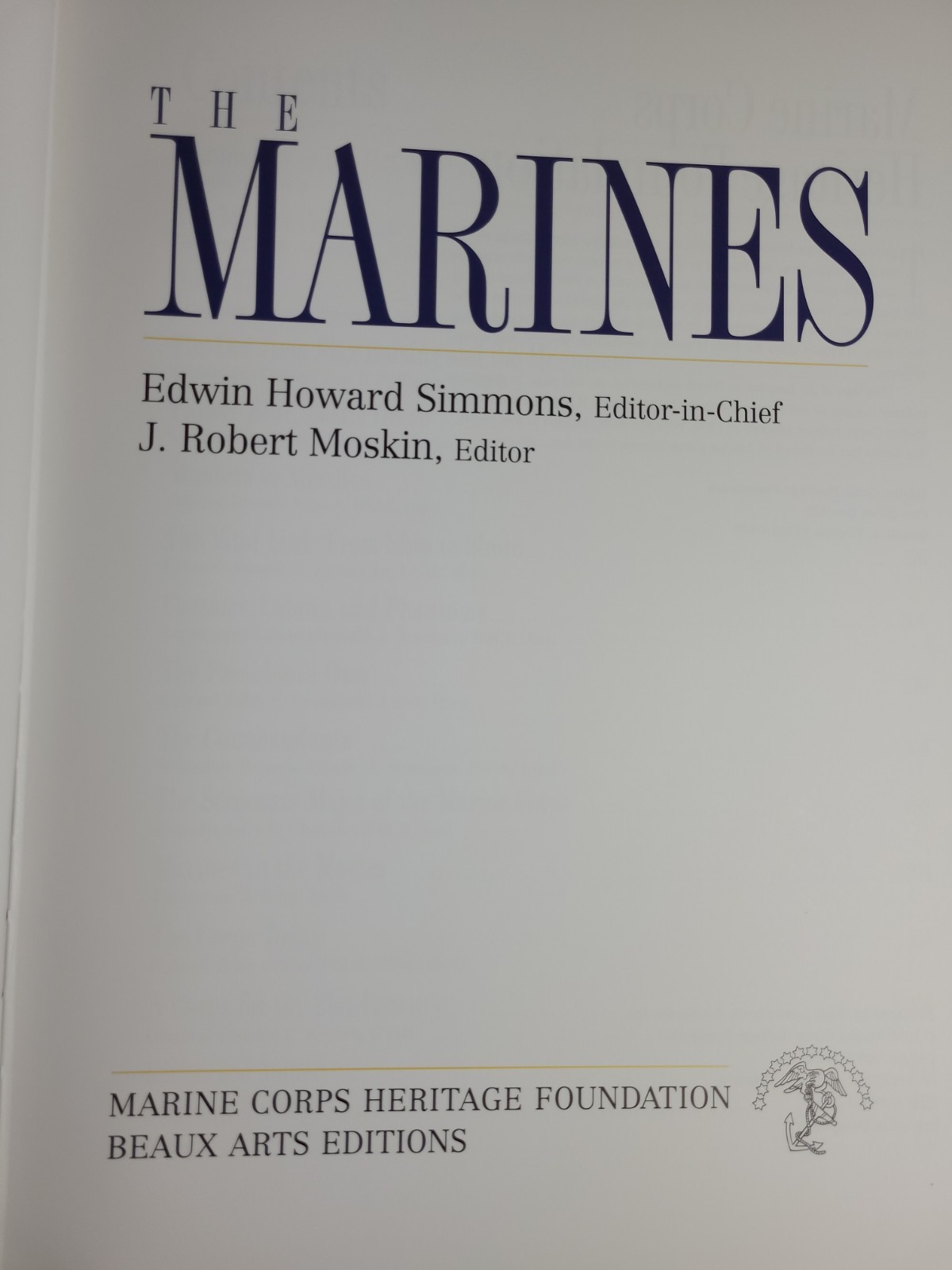 THE MARINES Marine Corps Heritage Foundation ILLUSTRATED BOOK 1998 LARGE