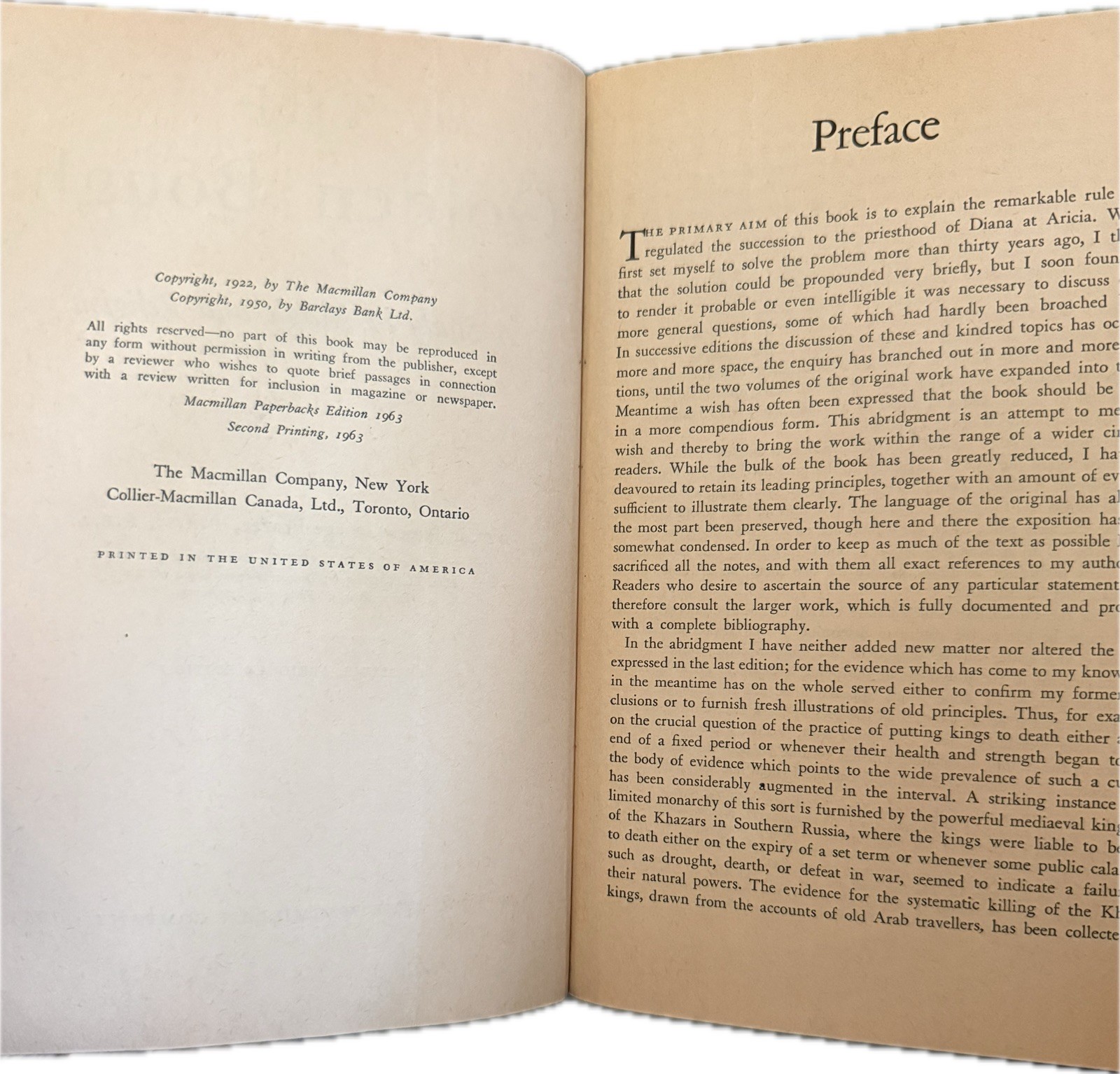The Golden Bough – Paperback, by Sir James George Frazer (TPB, 1963)