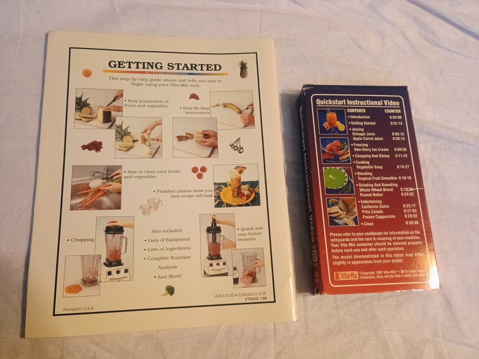 Vita-Mix Getting Started Recipes Booklet + Quick Start VHS Instructional Video
