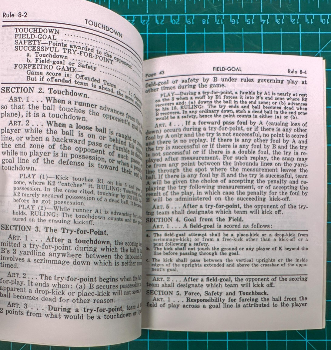 Vintage 1976 National Alliance Football Rule Book NFHS High School Softcover