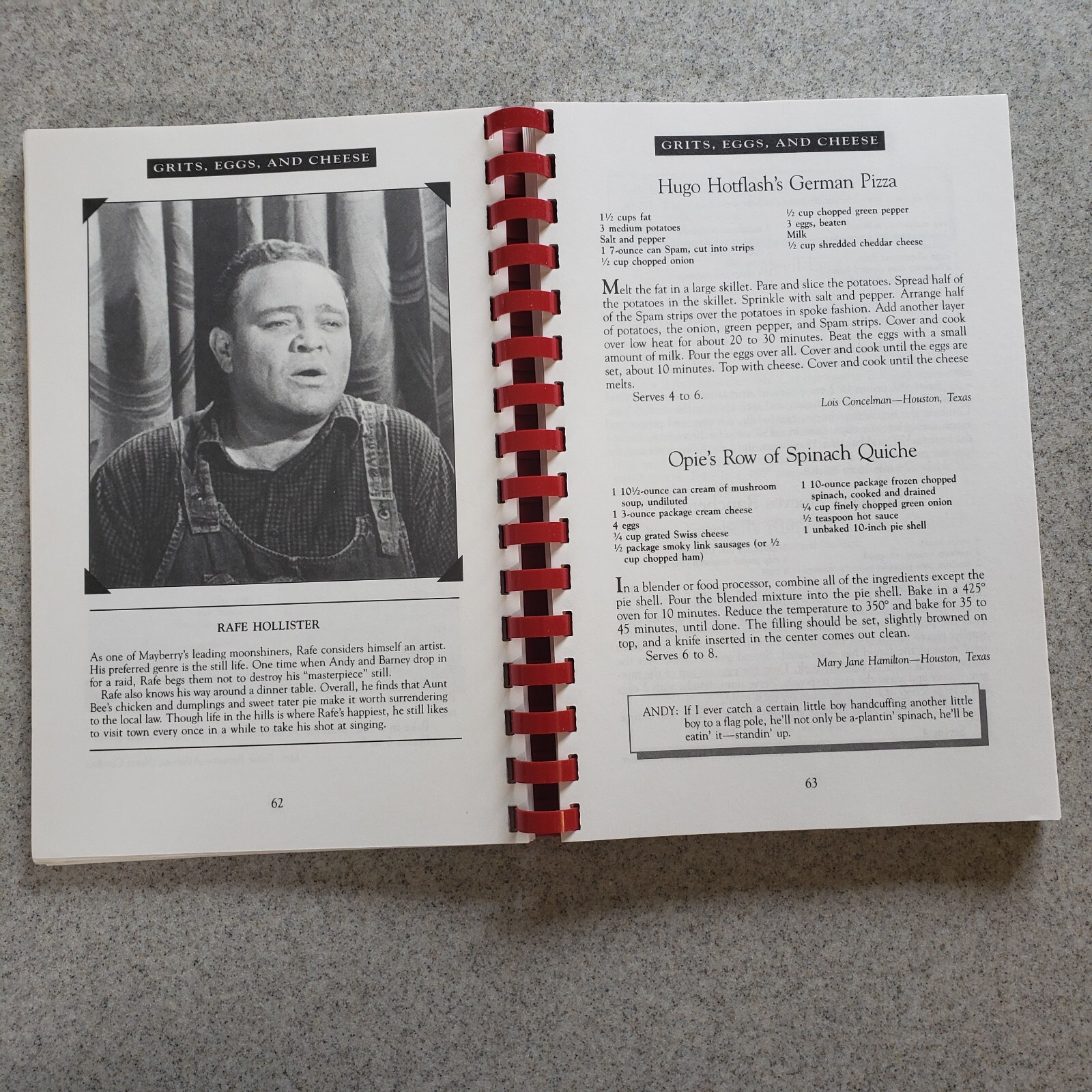 Aunt Bees Mayberry Cookbook 244 Pages Recipes Interesting Read Too