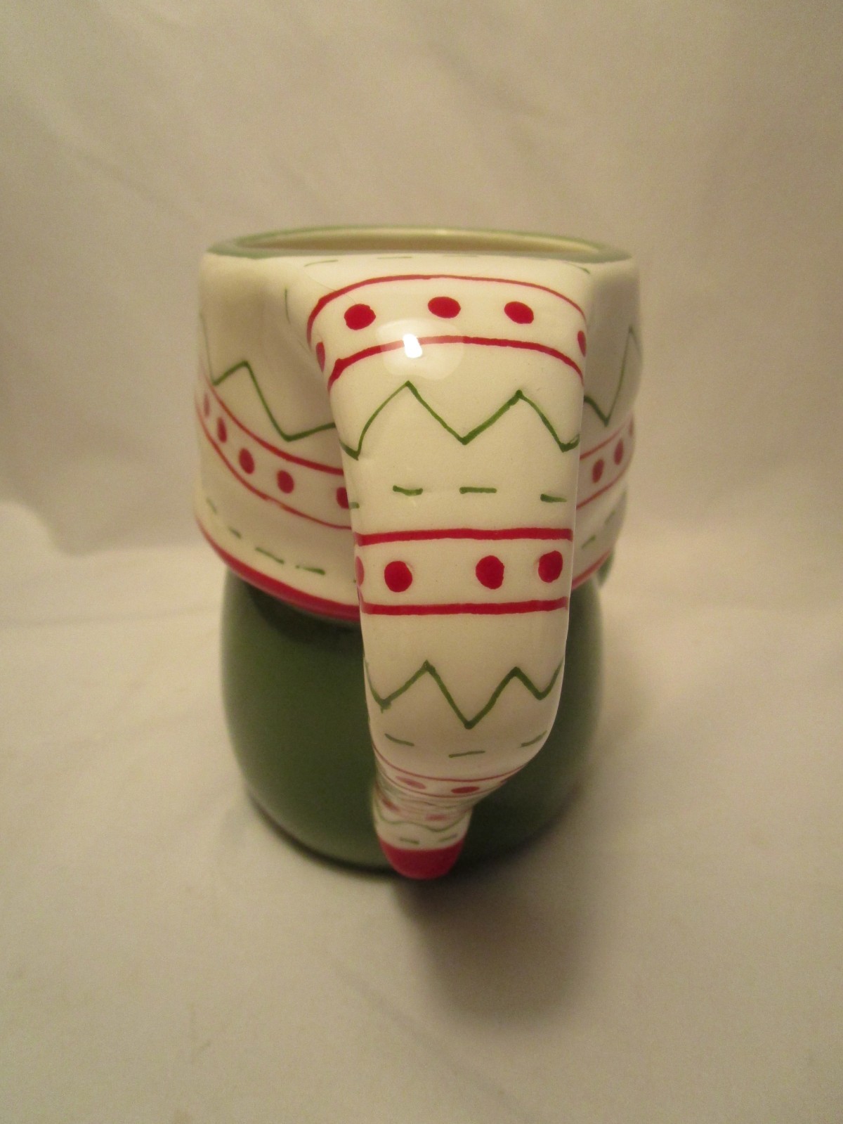 POTTERY BARN Christmas Sweater Ceramic Gnome Shaped Mug 12oz
