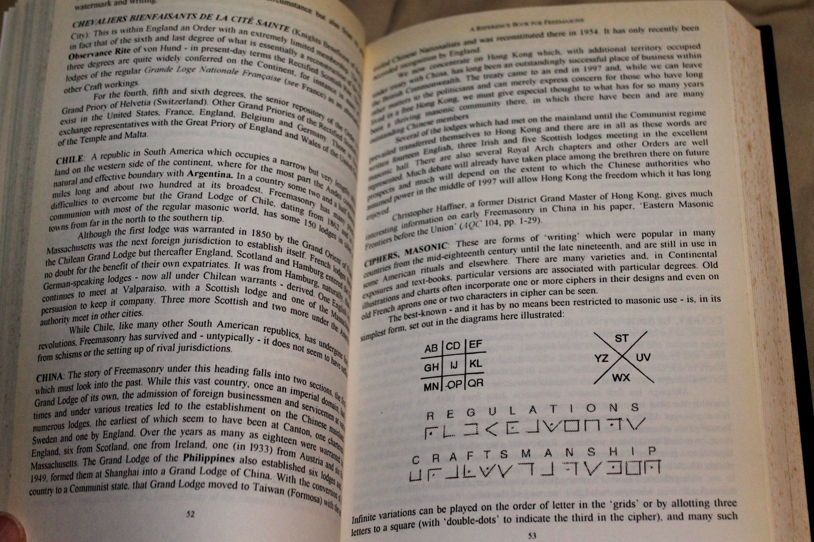 (1998 First Edition -England) A REFERENCE BOOK FOR FREEMASONS / Frederick Smyth