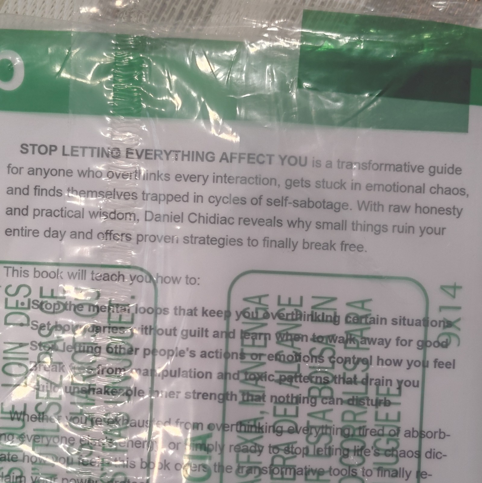 Stop Letting Everything Affect You by Daniel Chidiac Trade Paperback Self-Help
