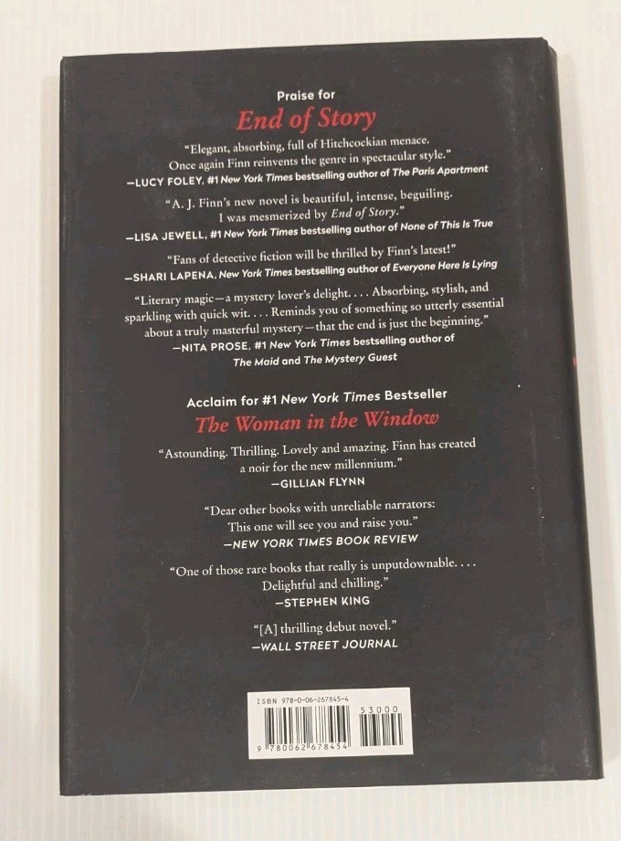 End of Story: A Novel by A. J. Finn (2024, Hardcover) 1st Edition 1st Printing