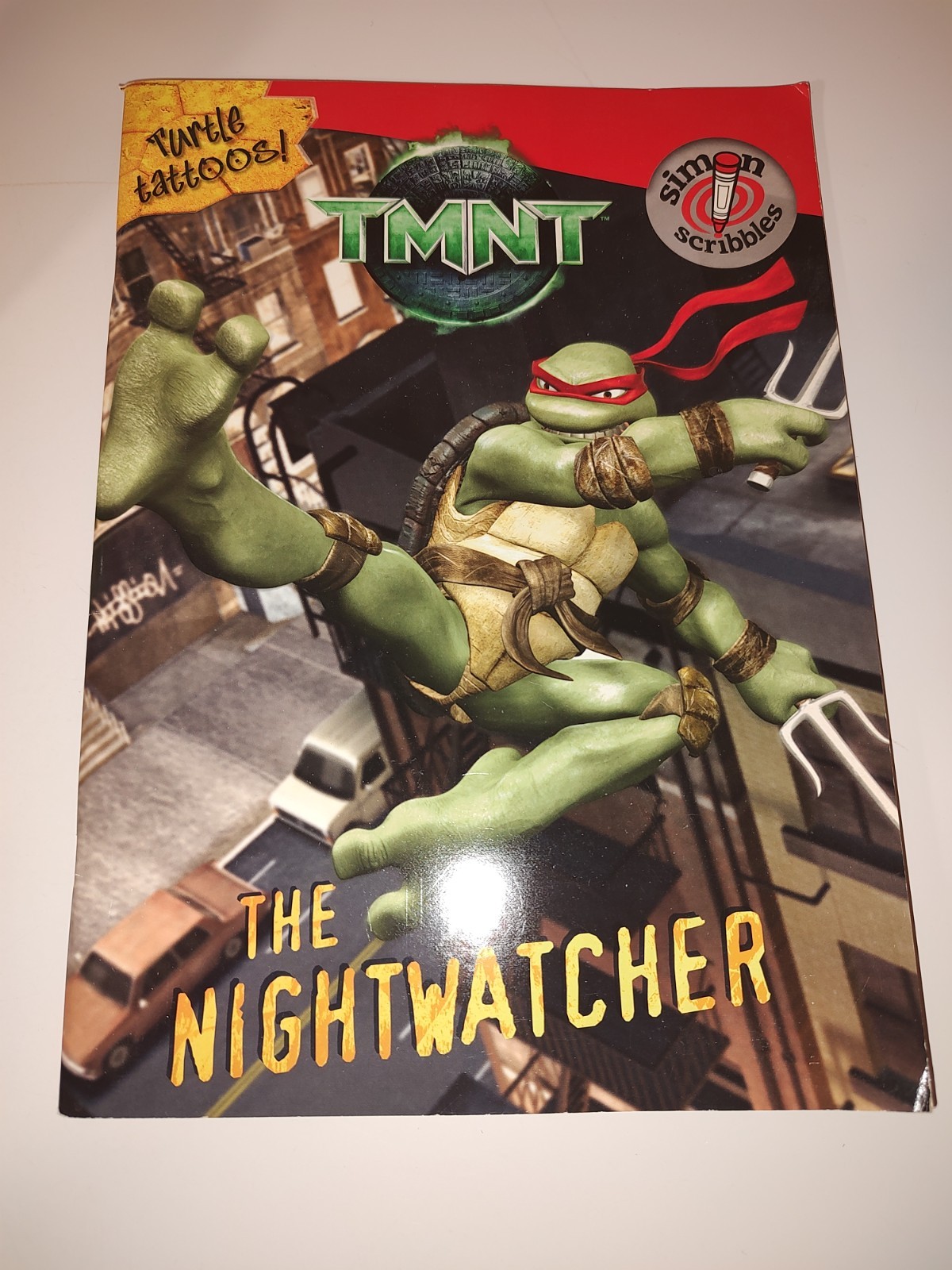 TMNT Tattos The Nightwatcher Activity Book and ZAK Design TMNT 10 oz Cup AS IS