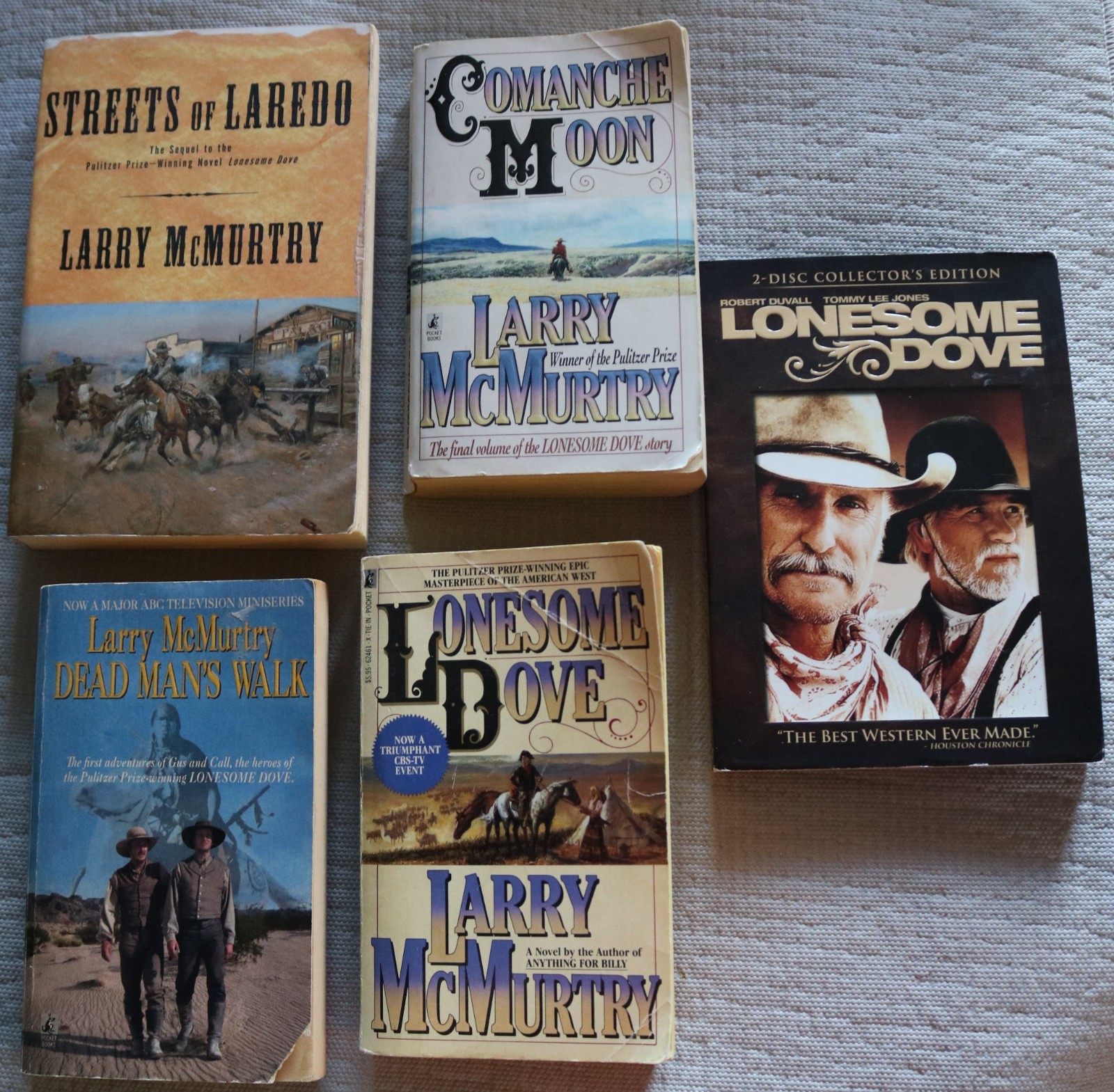 4 Larry McMurtry Lonesome Dove complete series paperback with free DVD