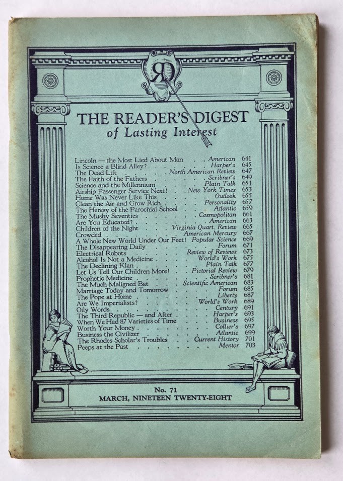 Antique 1928 The Reader’s Digest of Lasting Interest Magazine Booklets U Choose