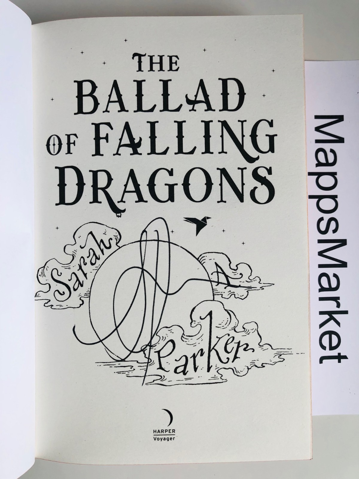 The Ballad of Falling Dragons SIGNED Sarah A. Parker WATERSTONES UK 1/1 Sprayed