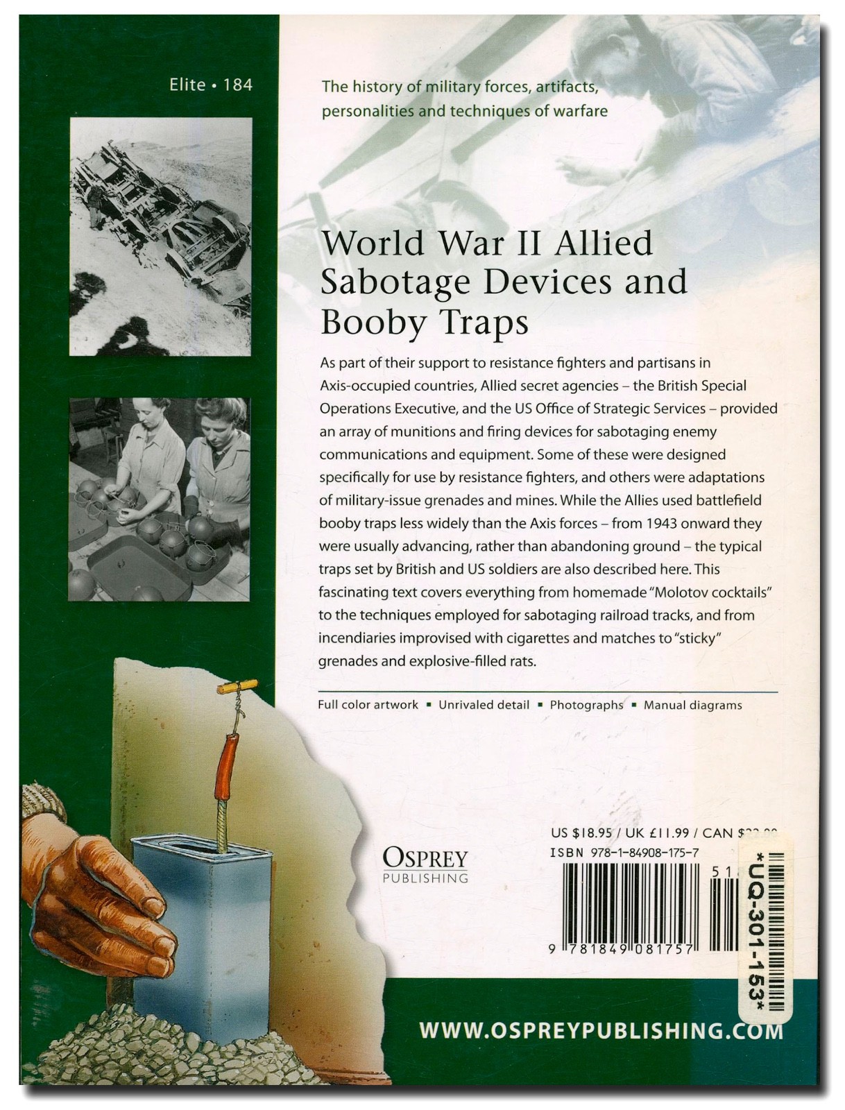 World War II Allied Sabotage Devices and Booby Traps by Rottman Osprey Elite 184