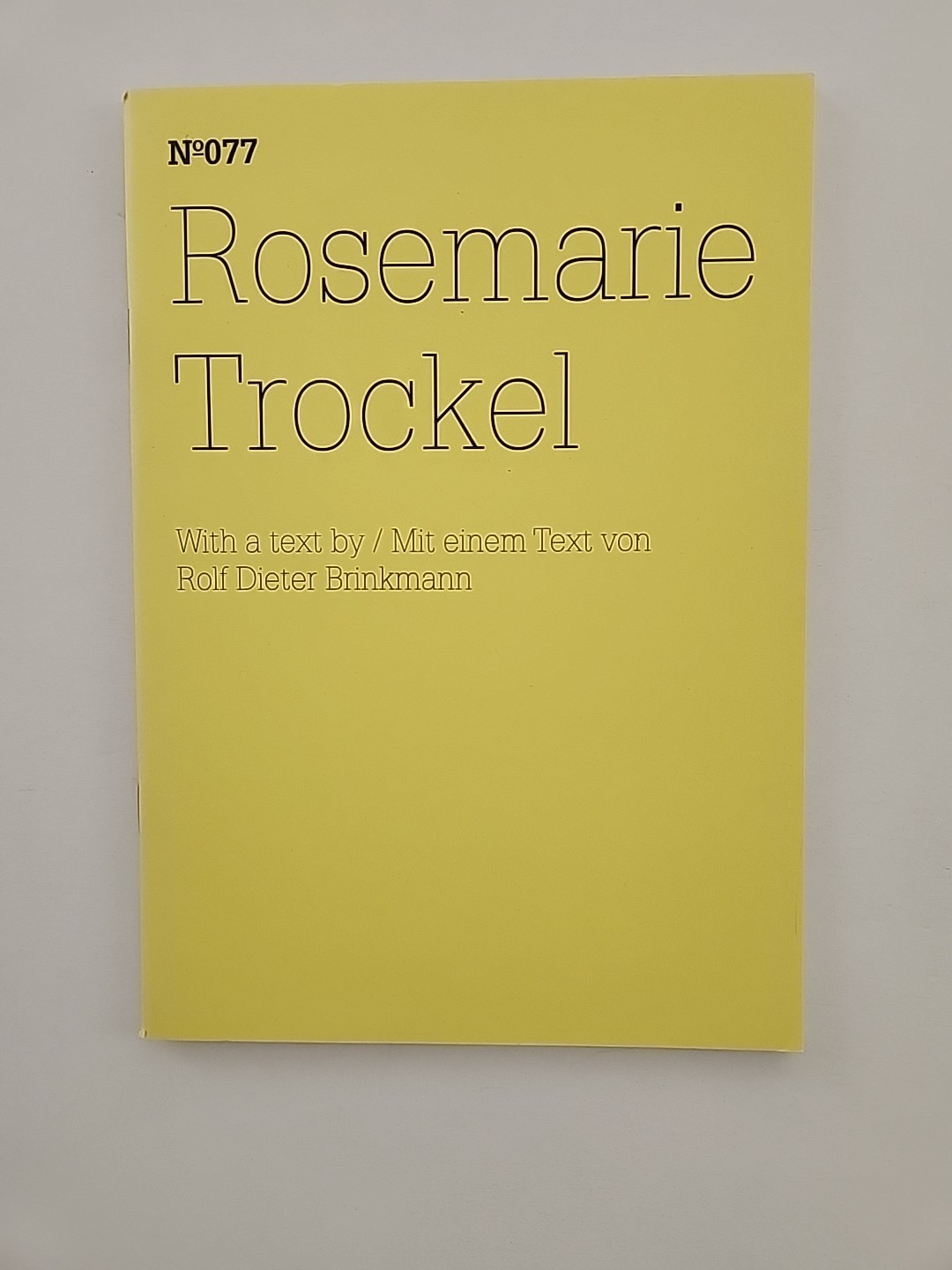 Rosemarie Trockel 100 Notes Thoughts Documenta 077 Rosmarie Trockel