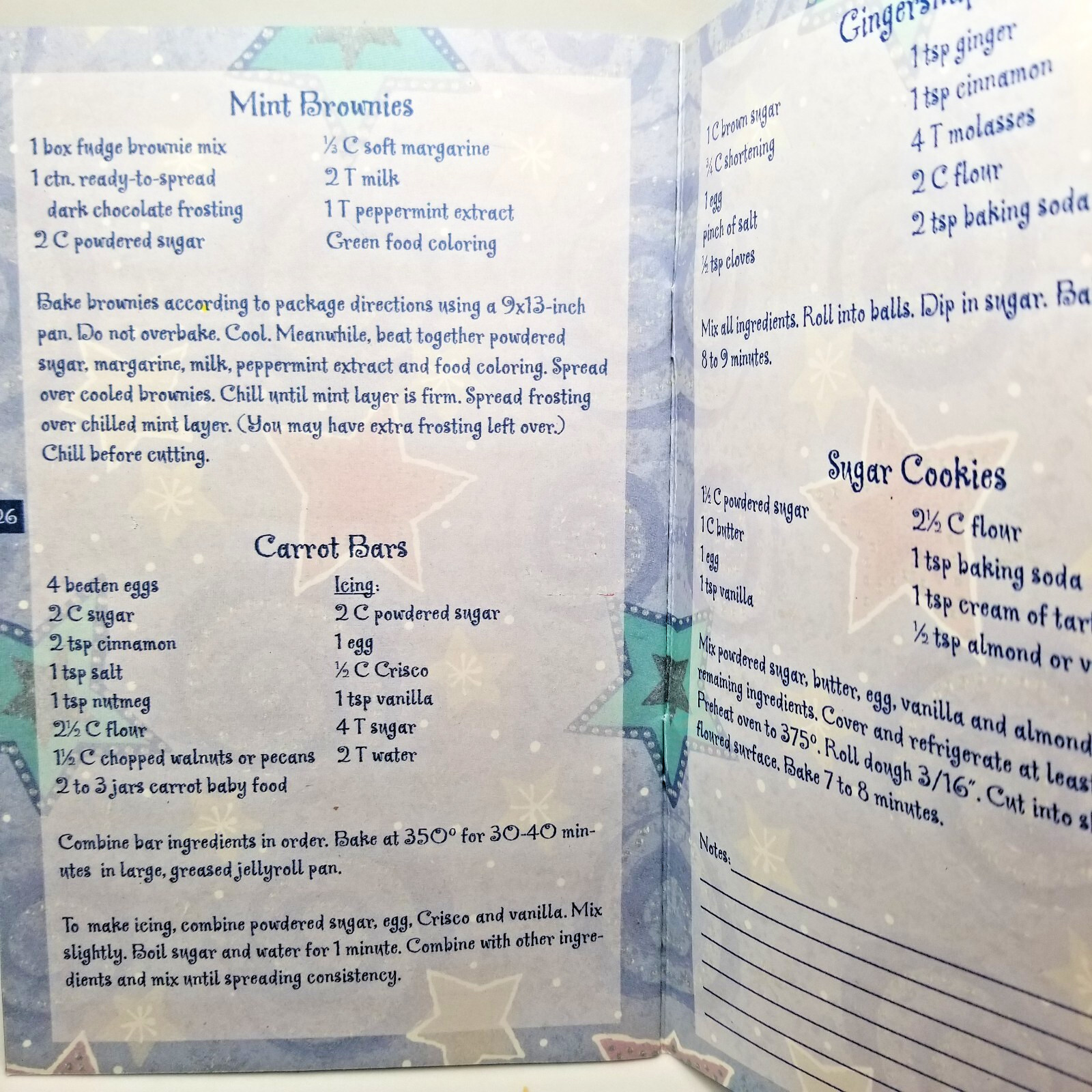 Holiday Recipes Booklet (Insert) Unbranded 27 pgs. 38 Recipes *Cookies & Sweets