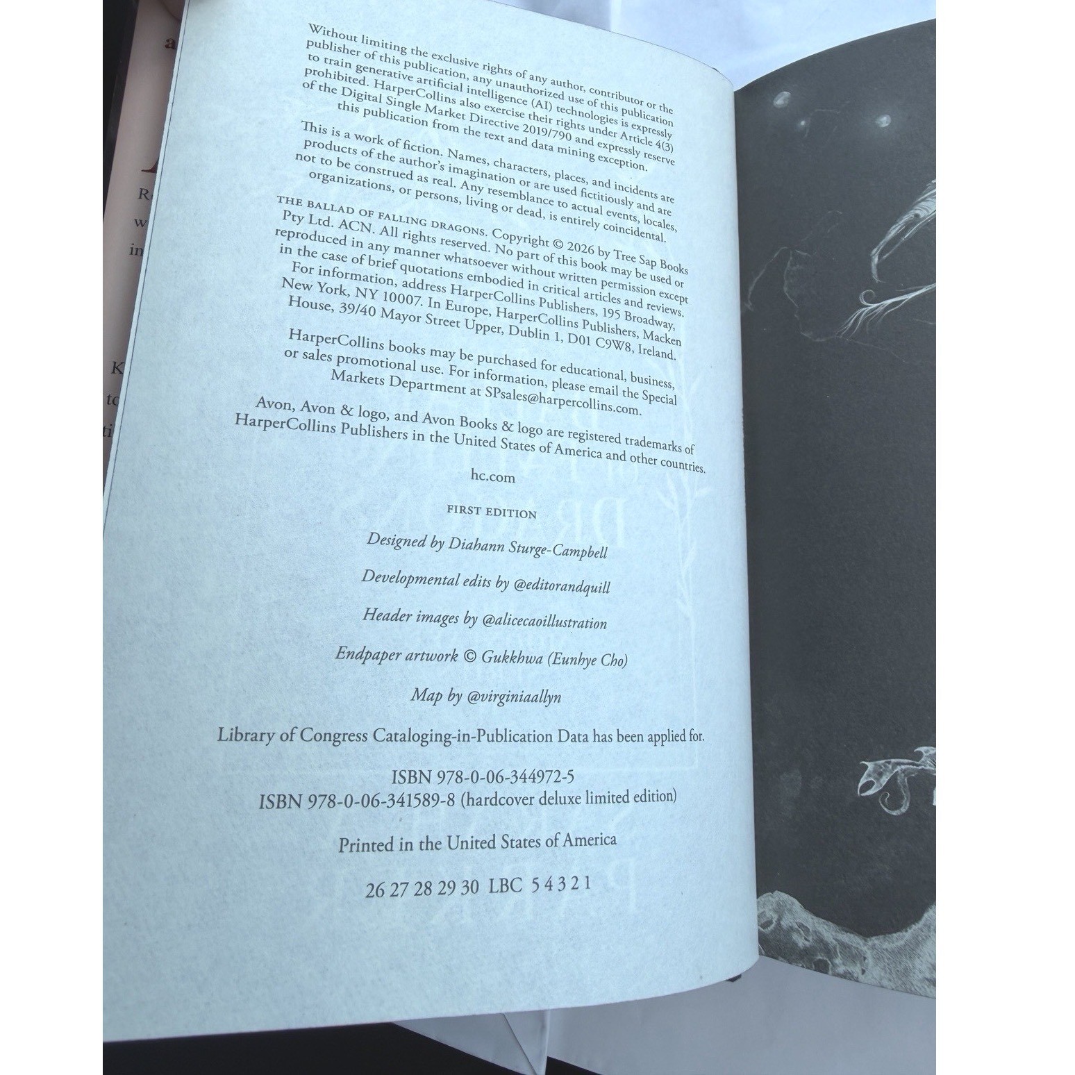 Hand Signed The Ballad of Falling Dragons by Sarah A. Parker NEW