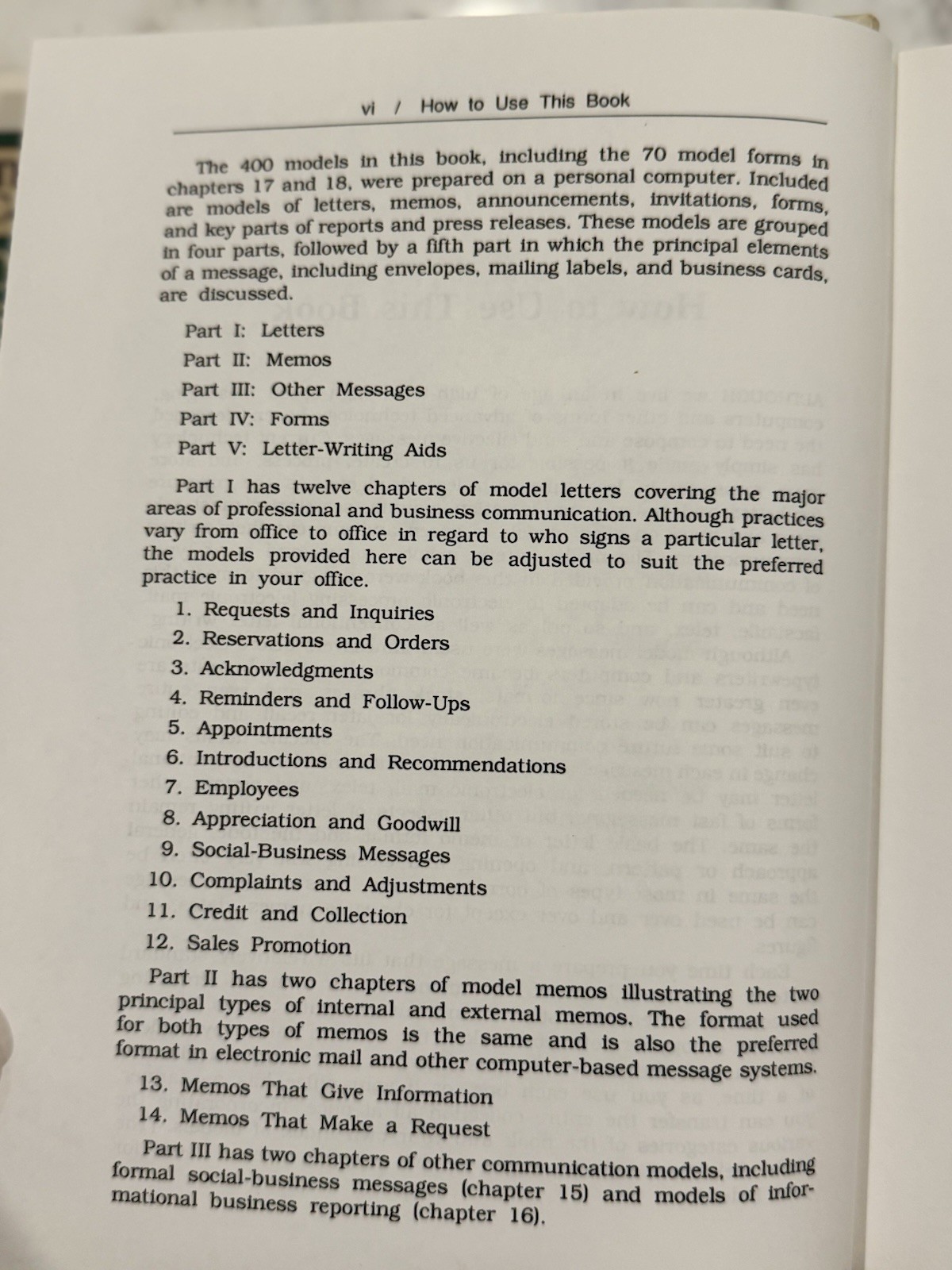 THE PRENTICE HALL COMPLETE BOOK OF MODEL LETTERS, MEMOS By De Mary A. Vries 1993