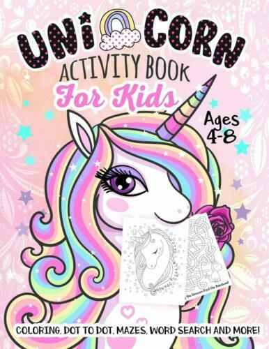 Unicorn Activity Book For Kids Ages 4-8: A Fun Kid Workbook Game For Learning,