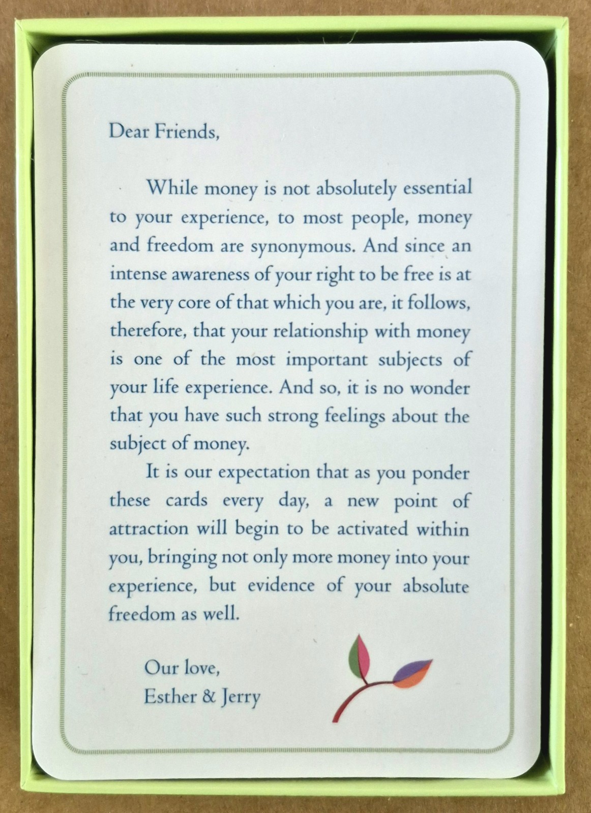 Money and The Law Of Attraction Cards Esther Jerry Hicks 60-Card Deck Hay House
