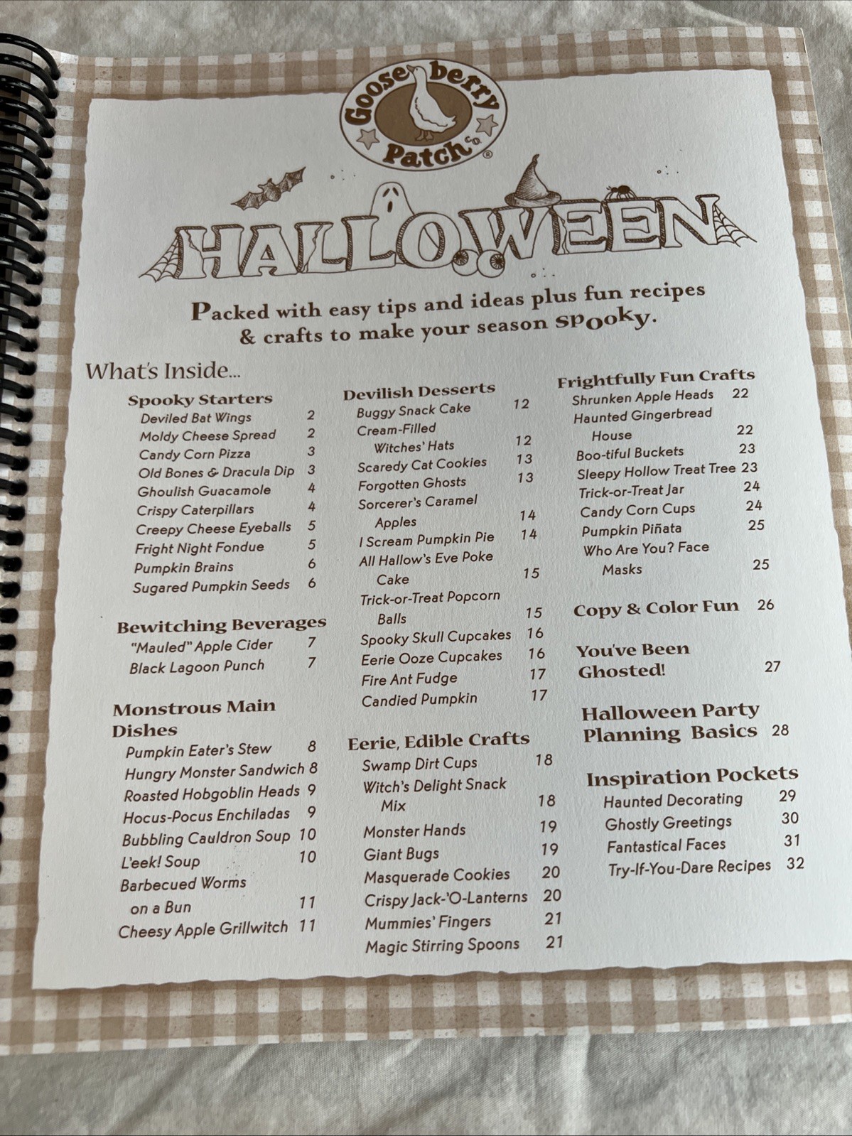 Gooseberry Patch – Halloween Spiral Planner Recipes Crafts – New