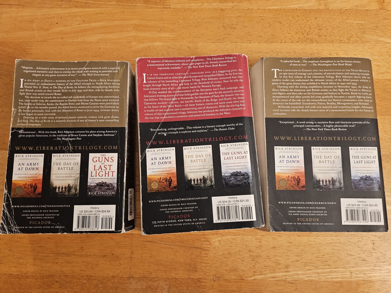 The Liberation Trilogy. Soft Cover Paperback – Rick Atkinson – 3 book set