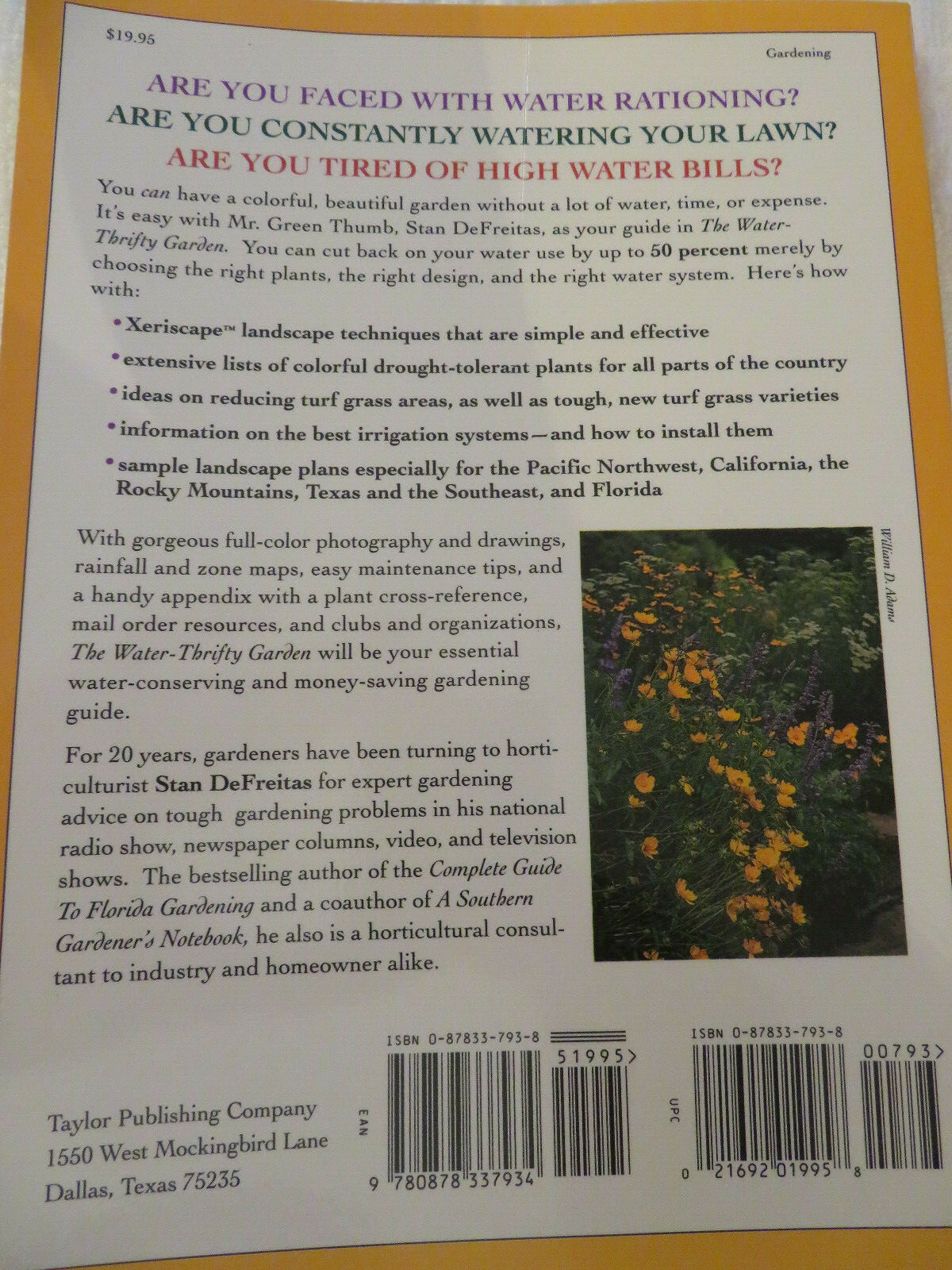 Water-Thrifty Garden by Stan Defreitas (1993, Paperback)