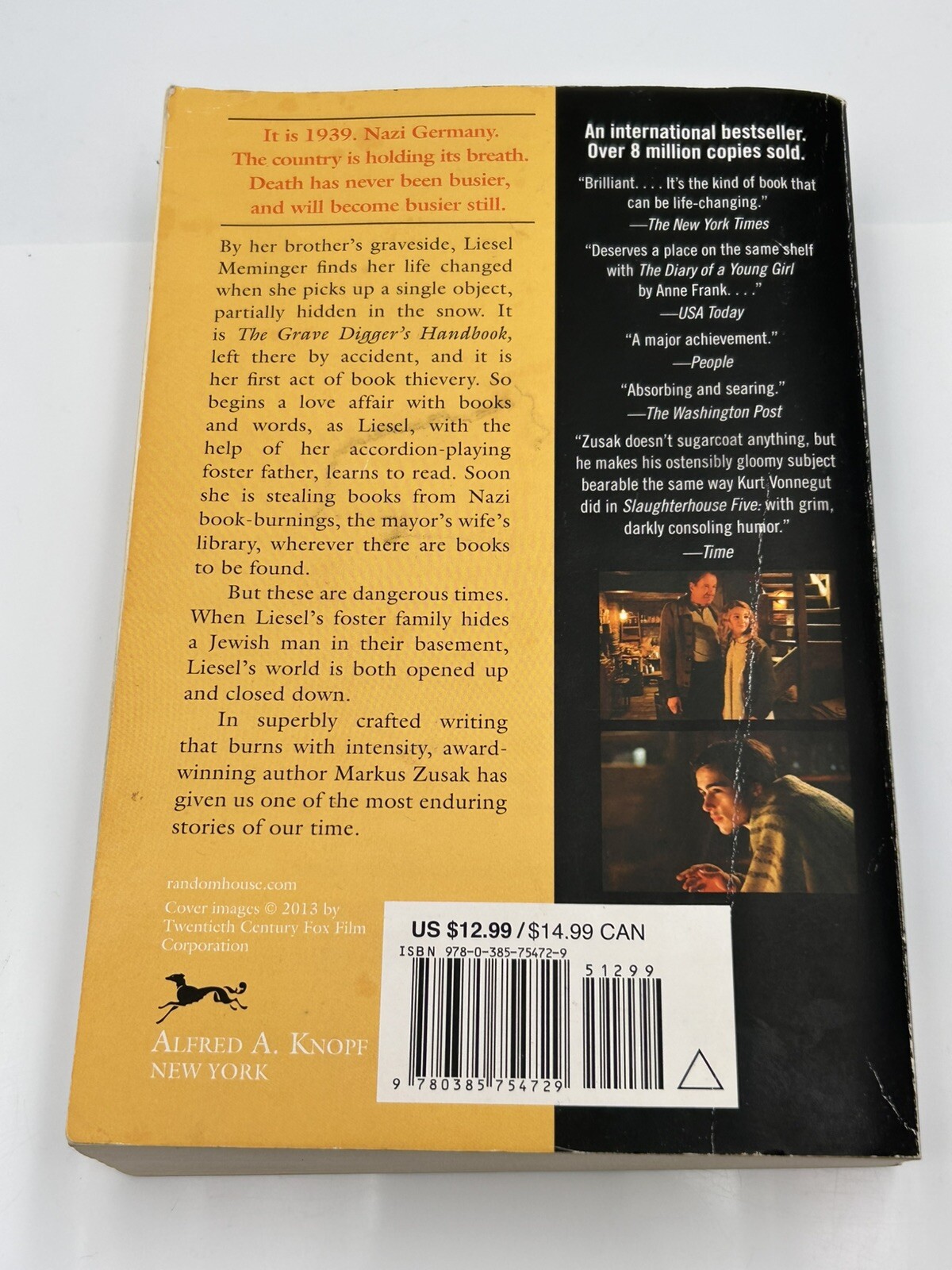 The Book Thief by Markus Zusak Paperback Dystopian Novel WWII Book