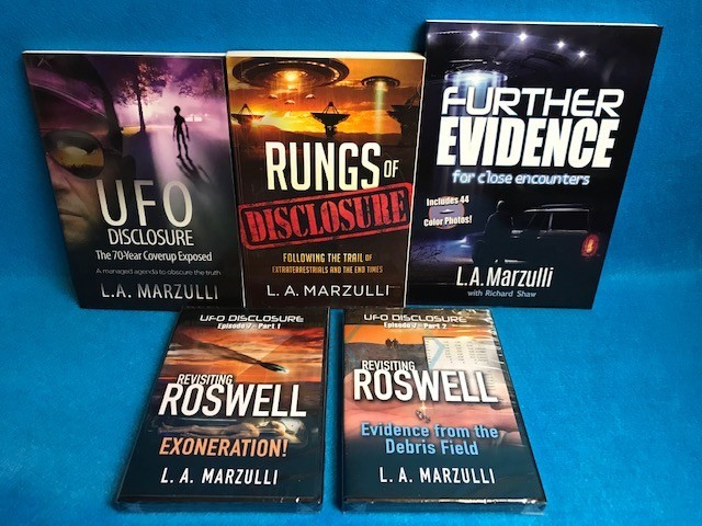 UFO Disclosure STARTER LIBRARY (3 Books & 2 DVDs) by L.A. Marzulli ALL BRAND NEW
