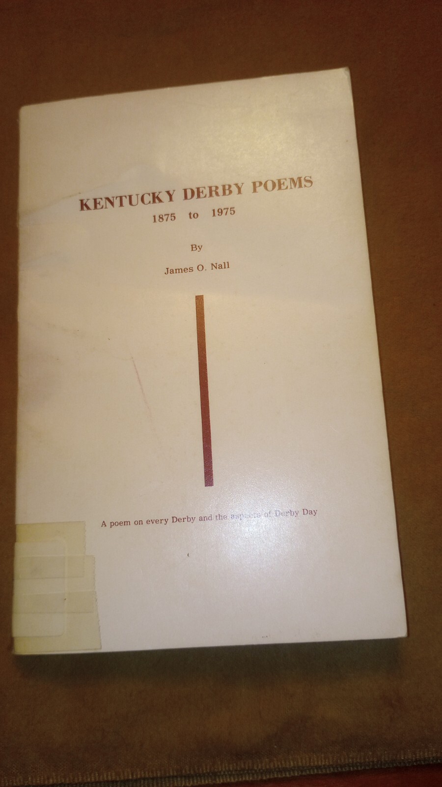 Kentucky Derby Poems 1875 to 1975 by James O. Nall 160 Pages RARE