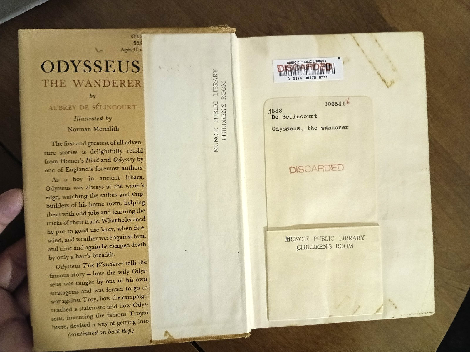 ~ ODYSSEUS THE WANDERER Aubrey De Selincourt Ex-Lib 1st Ed ILIAD / ODYSSEY ~