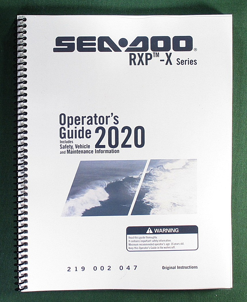 2020 SeaDoo RXP-X Series Operator’s Manual w/ Protective Covers