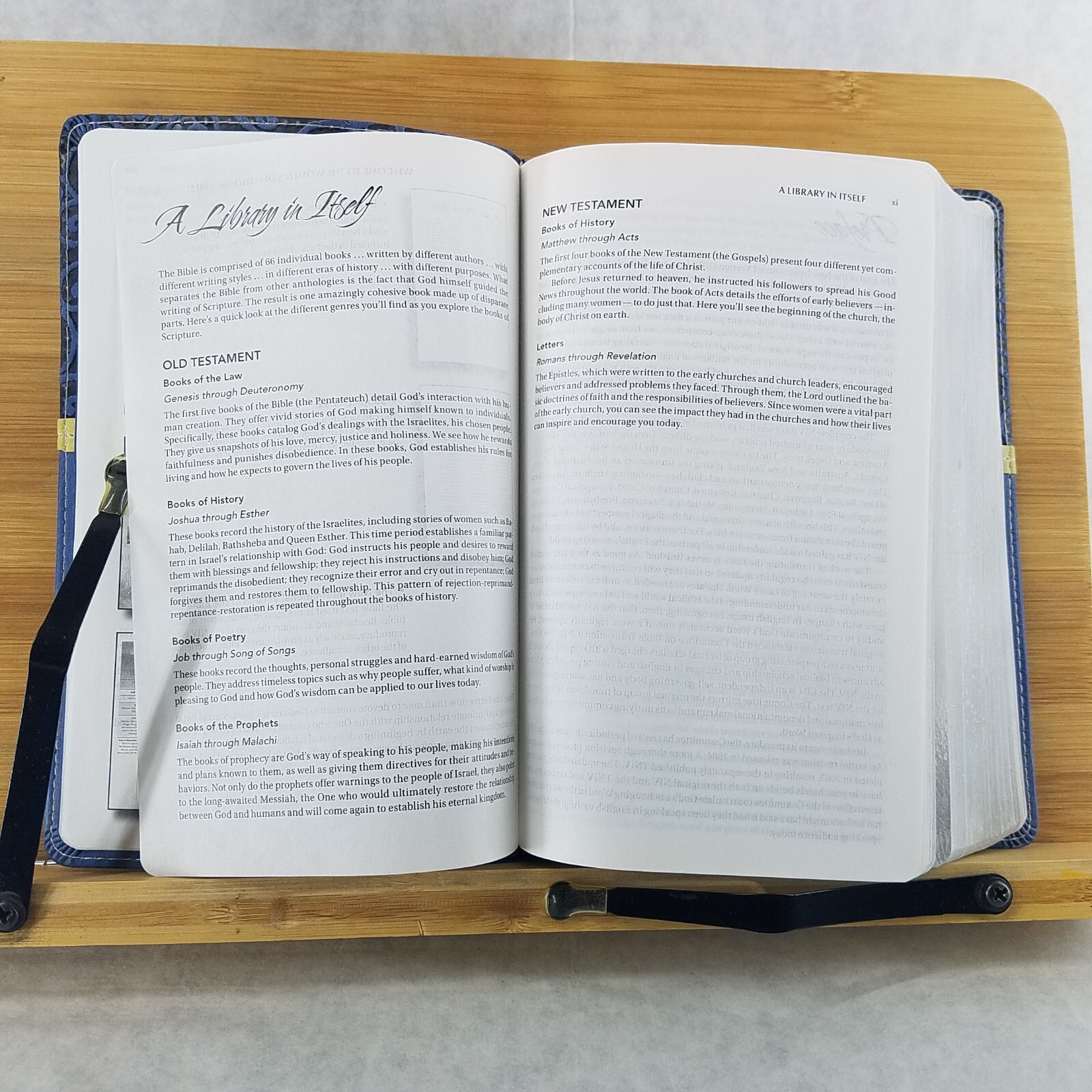 Women’s Devotional Bible by Zondervan Staff (2012, Blue Leather, Special)