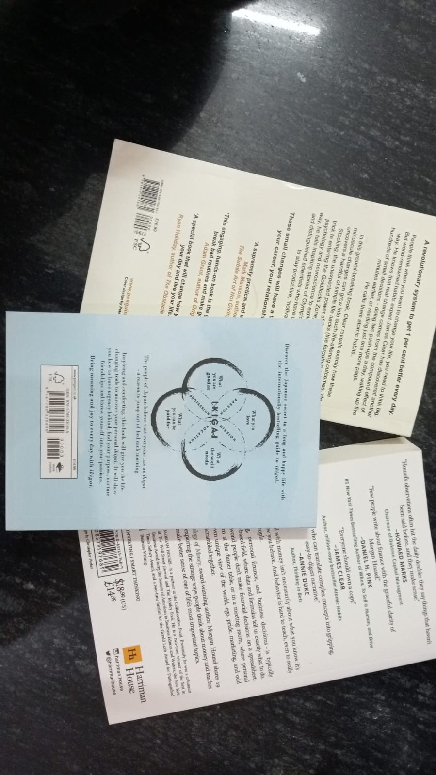 (3 Books) Atomic Habits+ikigai+the Psychology Of Money Paperback