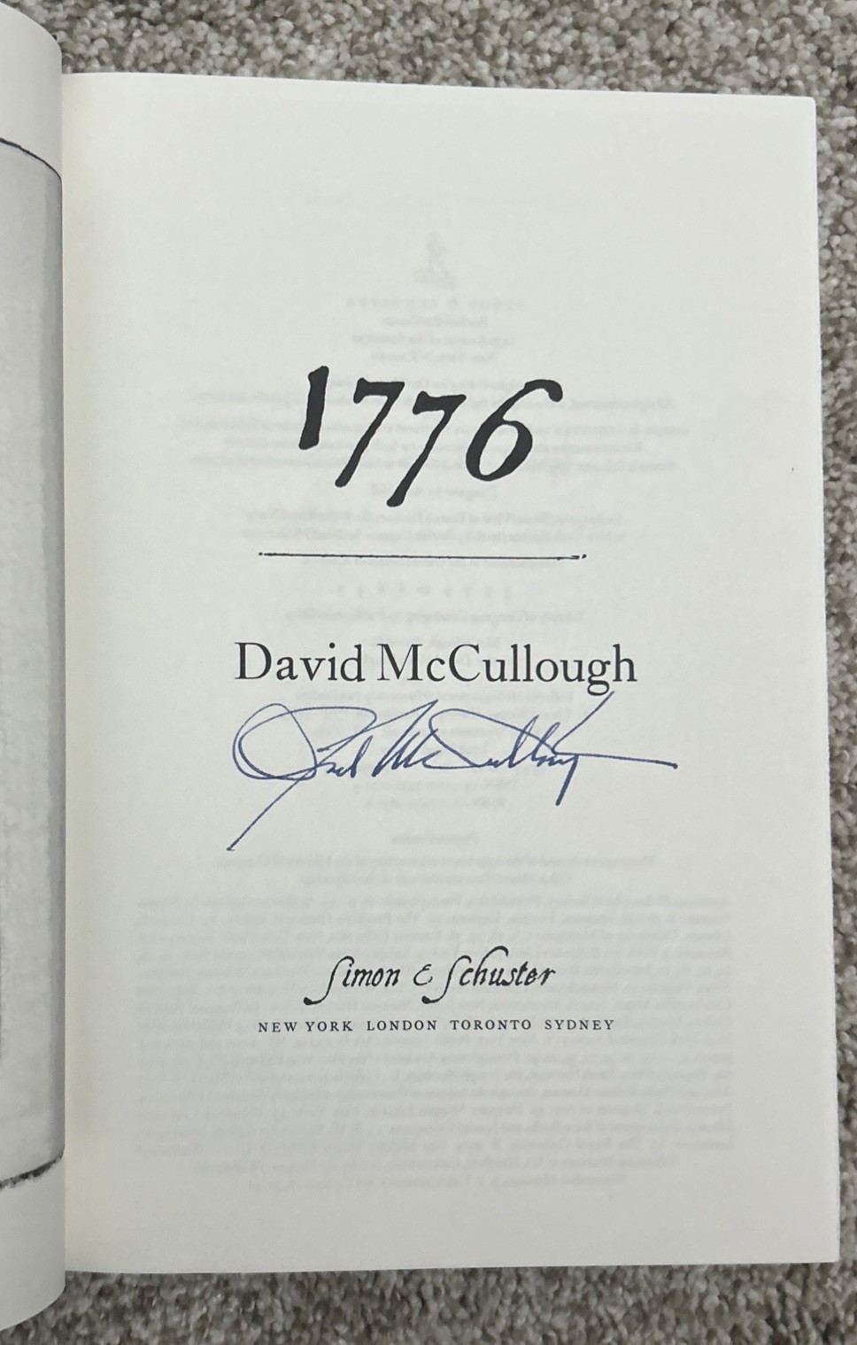 Signed 1776 by David McCullough