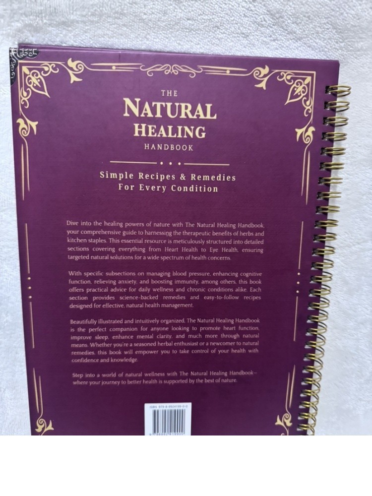 The Natural Healing Handbook, Spiral-Bound Guide For Herbal Remedies And Natural