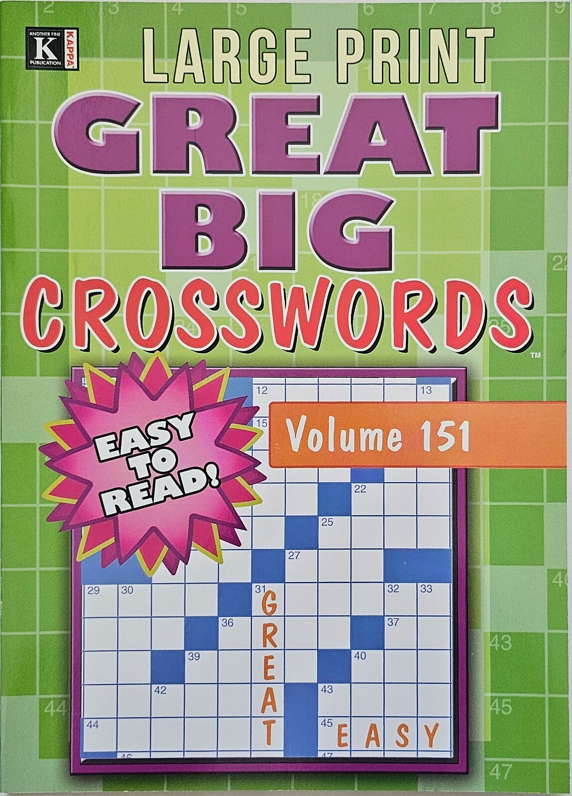 Kappa Large Print Great Big Crosswords Puzzle Books, 24 Different Volumes U-PICK