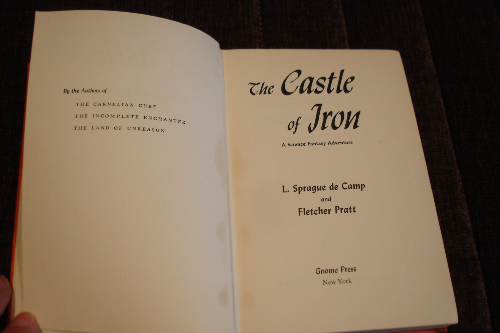 Lion Sprague de Camp The Castle of Iron HBDJ Gnome Press 1st edition very good
