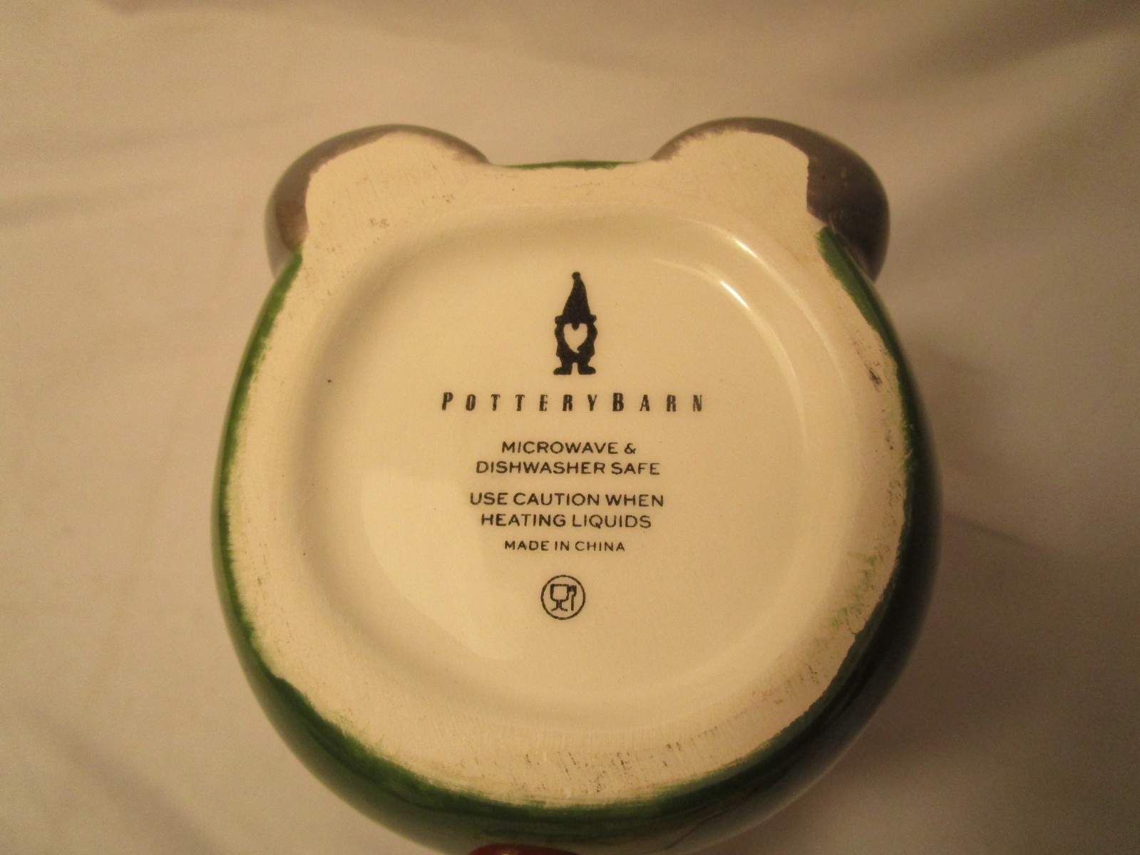 POTTERY BARN Christmas Sweater Ceramic Gnome Shaped Mug 12oz