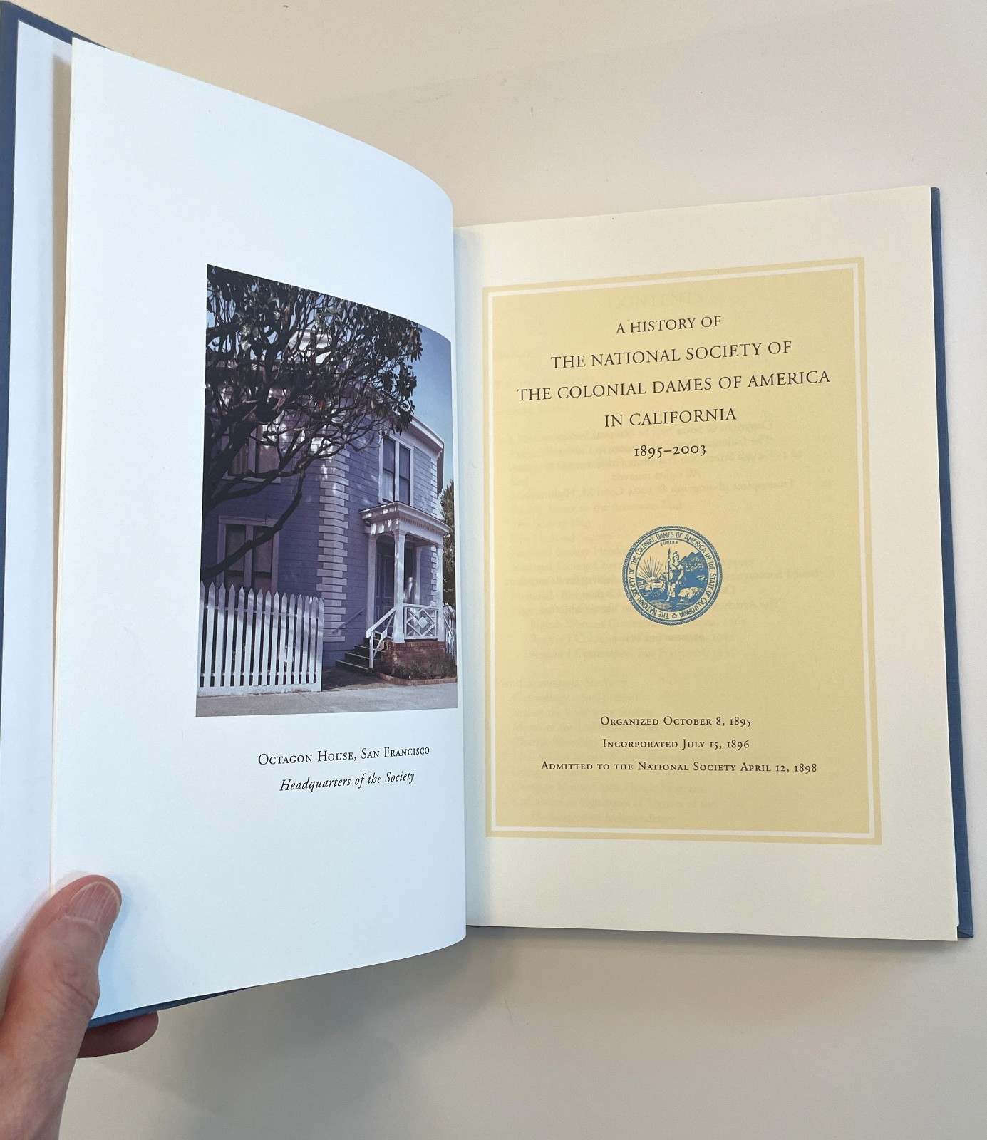 Colonial Dames America California National Society History 2004 HC