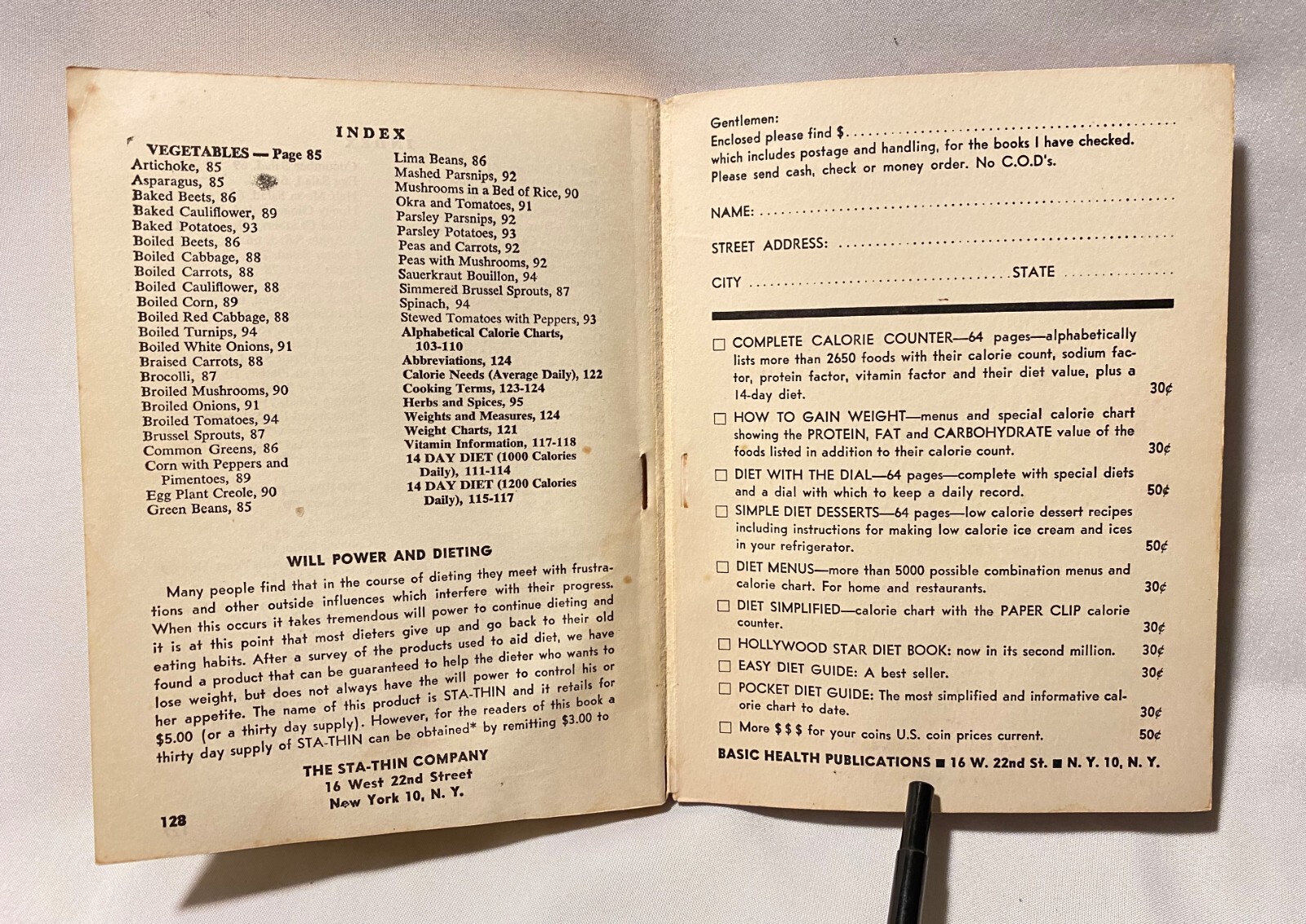 Vintage 1961 Tasty Low Calorie Diet Cook Book 1-128 Pages