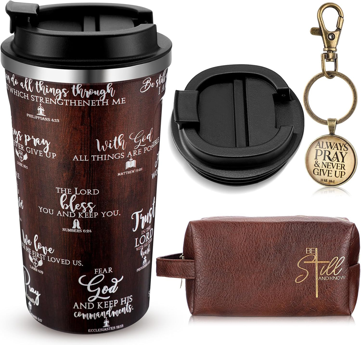 3 Pcs Christian Gifts for Men God Father Appreciation Gifts Bible Faith 20Oz Sta