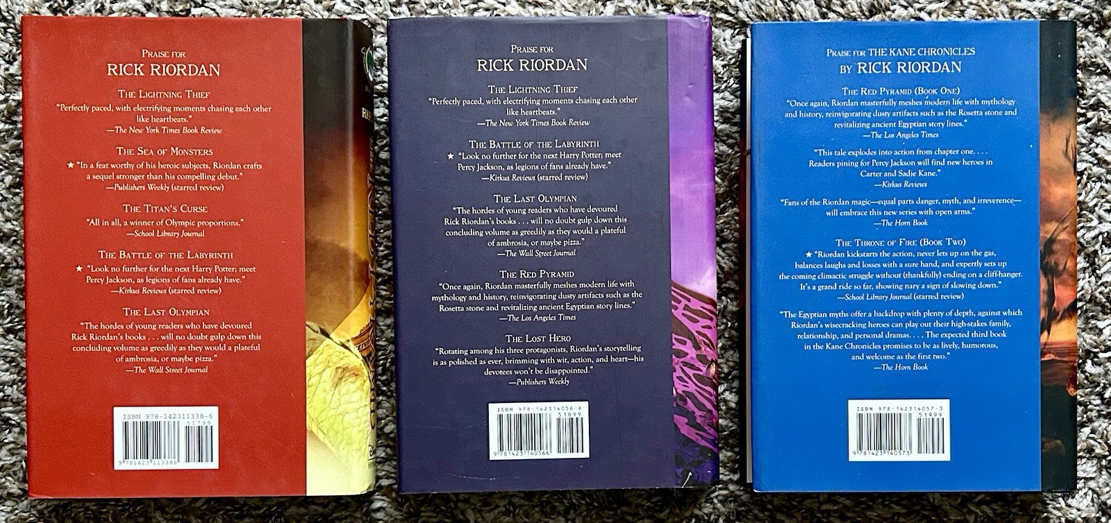 The Kane Chronicles Complete Set Hardcover 1st Edition 1st Printing Rick Riordan