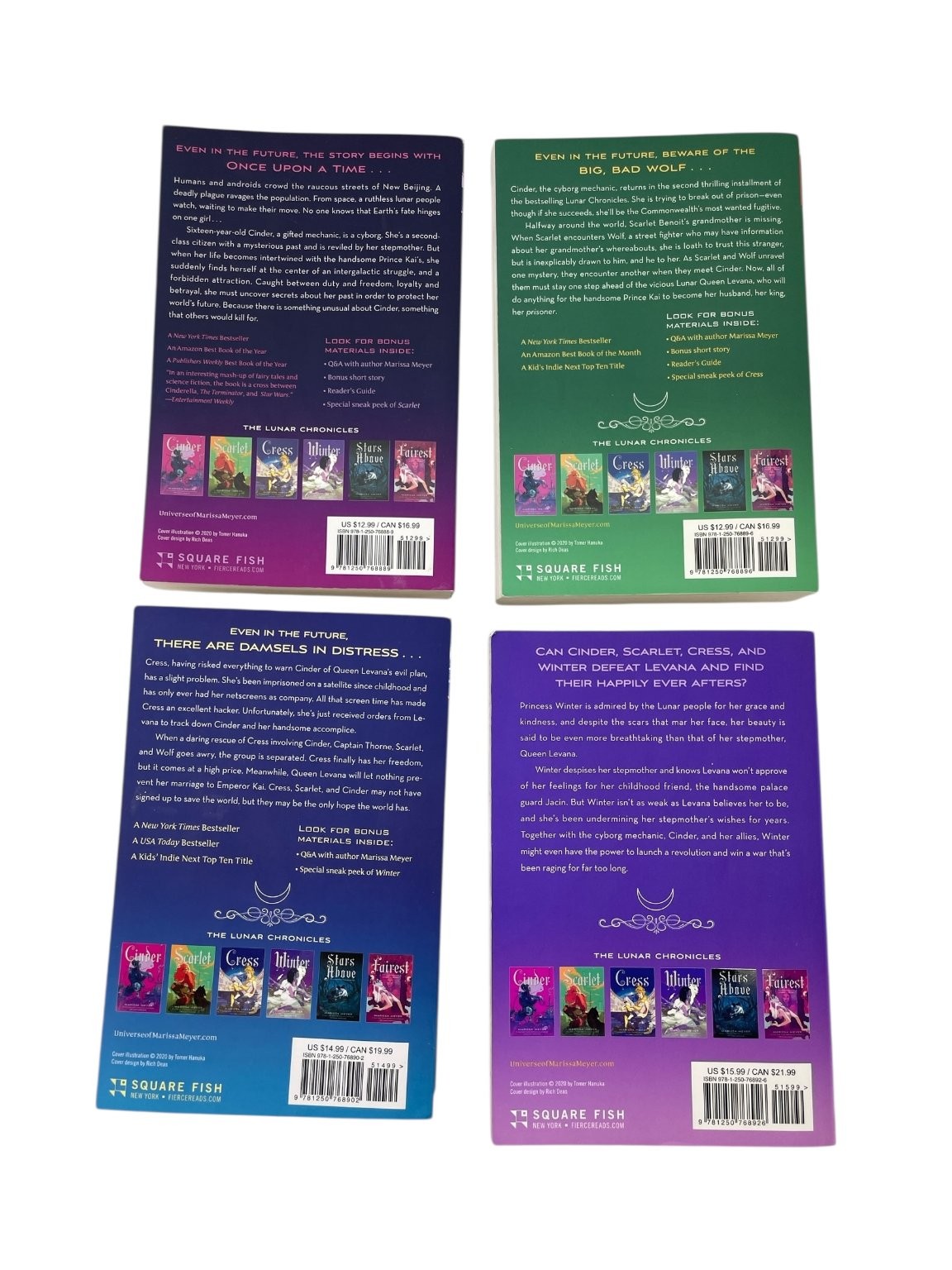 The Lunar Chronicles Set Marissa Meyer 2013-2018 1st Square Fish Editions