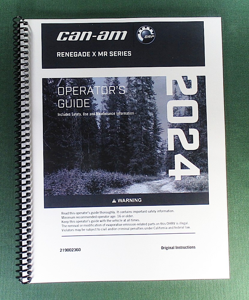 2024 Can-Am Renegade X MR 650 Owner’s Manual: 244 Pages & Protective Covers