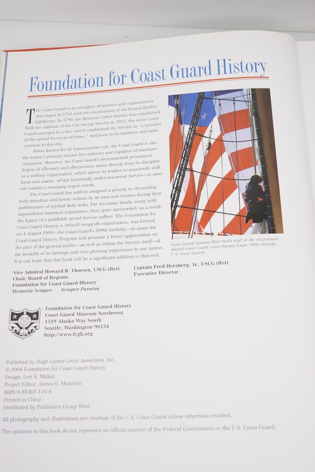 The Coast Guard by Tom Beard 2004 Foundation For Coast Guard History Raised Seal