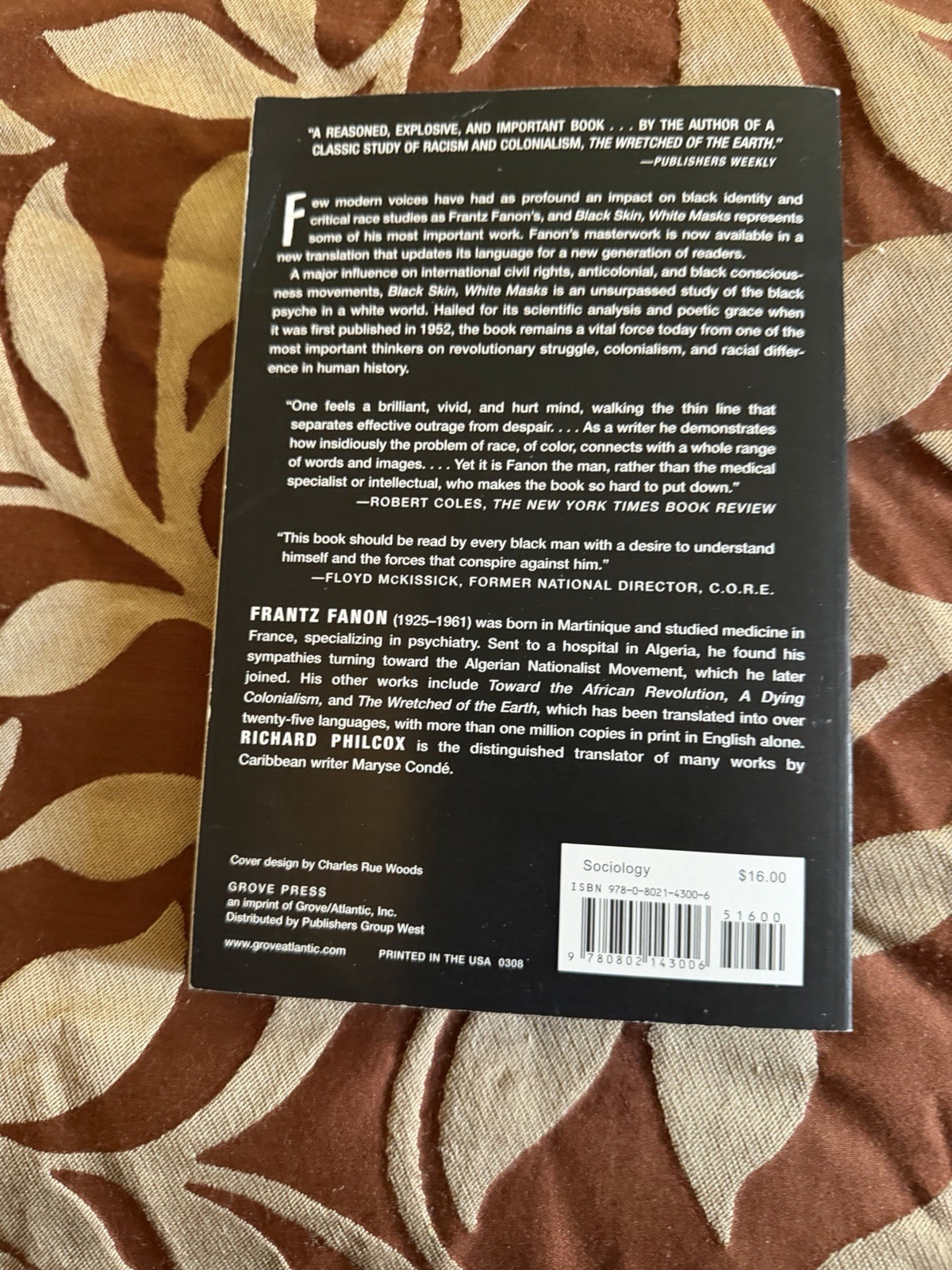 Black Skin, White Masks by Frantz Fanon (2008, Trade Paperback)