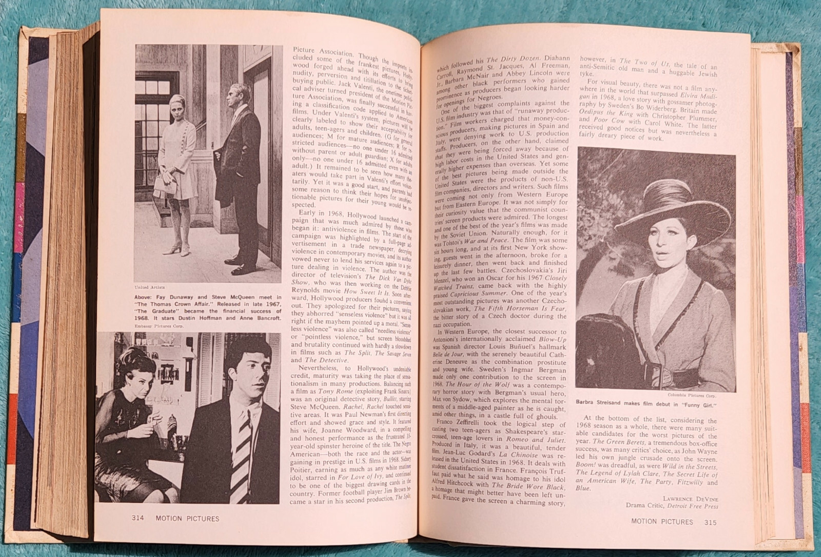 Grolier Encyclopedia Year Book 1969 Hardcover 512 Pages Of Highlights & History